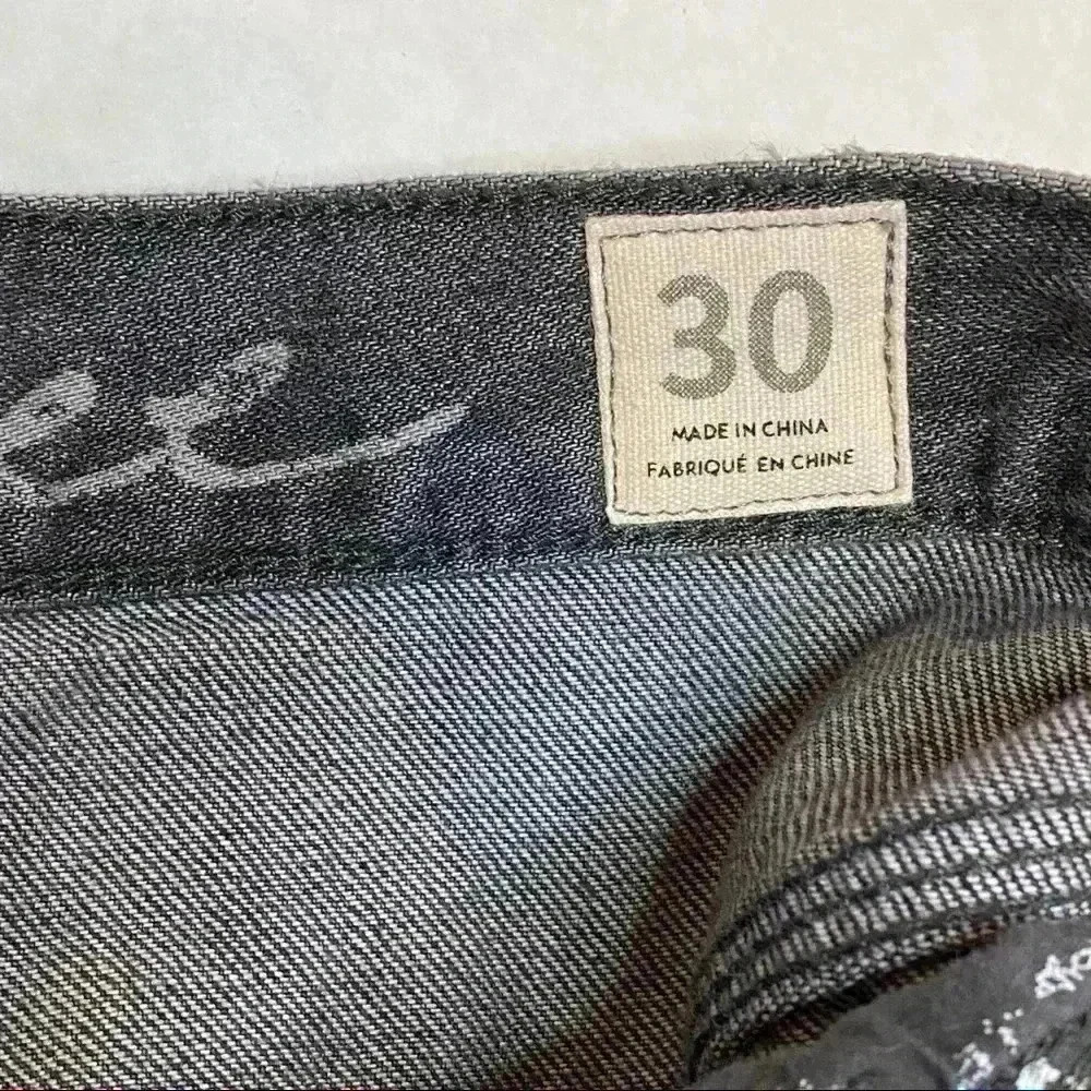 Free people mini sidecar distressed micro black Denim jean Skirt mean girls - Picture 5 of 5